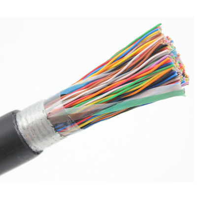 Εξωτερικό Καλώδιο Τηλεφώνου Cat3 25 Ζευγών 24AWG Συμπαγής Χαλκός Αδιάβροχο Μαύρο PE Πολλαπλών Ζευγών